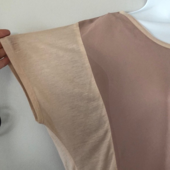 NEW Chloe K Unique Shear Pale Pink Tunic Top Cropped Front Mixed Media Size M - Picture 2 of 15